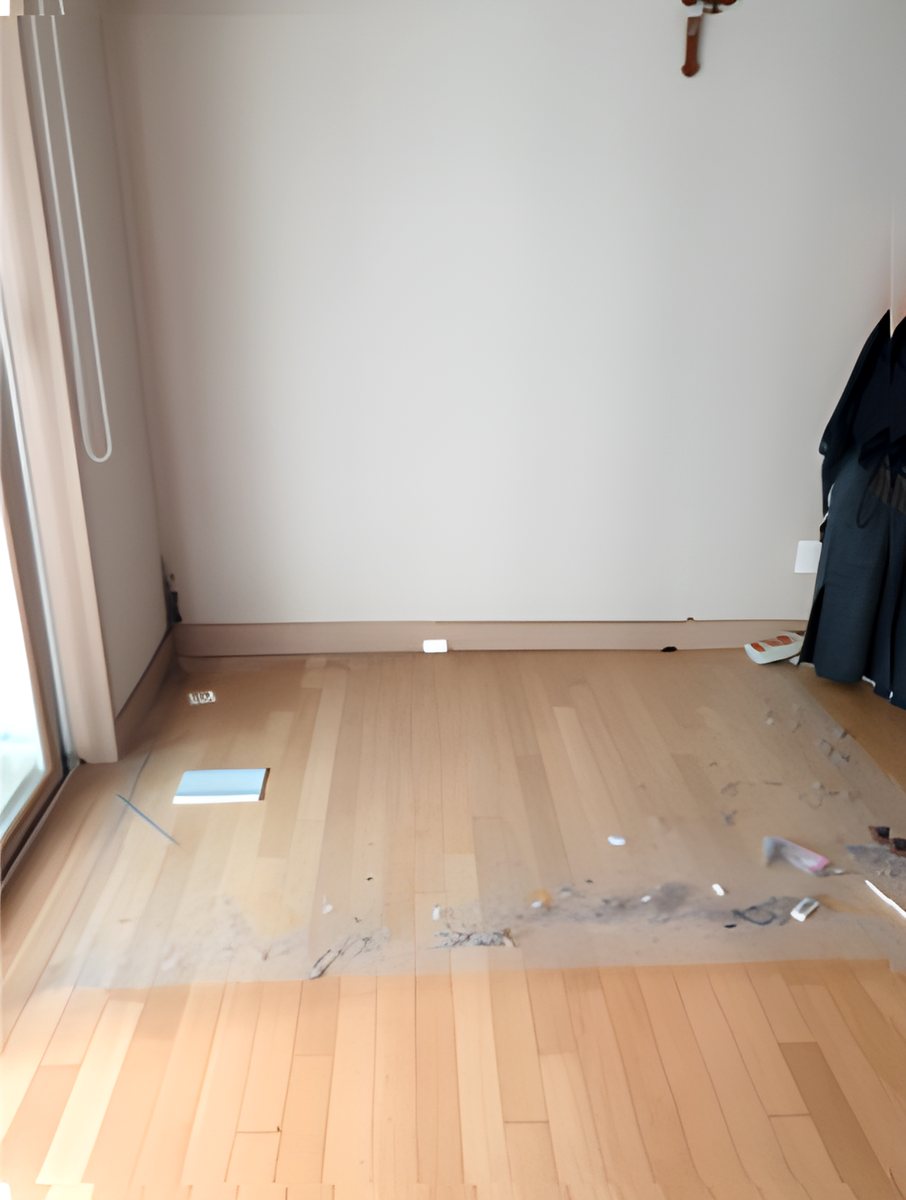 원룸 퀸 매트리스·침대 수거 작업 후 모습