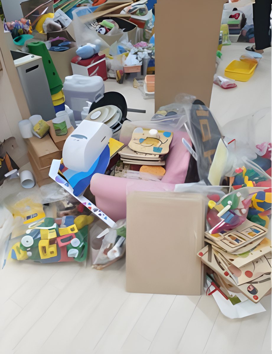 장난감·잡동사니 대량 정리 작업 전 모습